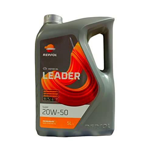 REPSOL LEADER SUPER 20W50 bidón 5 litros aceite motor coche ACEA A3/B4 API SL/CF MB 229.1