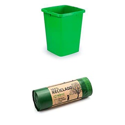 Durable Abfallbehälter Durabin 90 Liter, grün, 1800474020 + Relevo 10 Stück Müllbeutel 100L