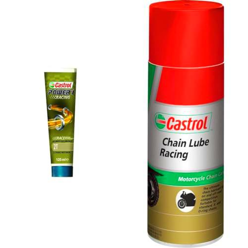 Castrol POWER1 Racing 2T Aceite de Moto 125ml + Castrol Chain Lube Racing 400ml