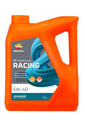 REPSOL aceite lubricante sintético para moto RACING 4T 5 W-40 4 L