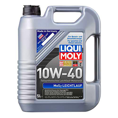 Liqui Moly 1092 MoS2 Leichtlauf 10W-40 - Aceite semisintético para Motores de automóviles de 4 Tiempos (5 L)