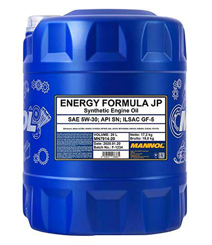 MANNOL Energy Formula JP 5 W de 30 API SN motorenöl, 20 L