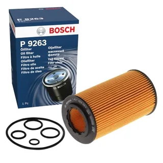Bosch P9263 Filtro de Aceite para Coche Filtro de Repuesto | Separa Hollín y Partículas Metálicas del Aceite del Motor