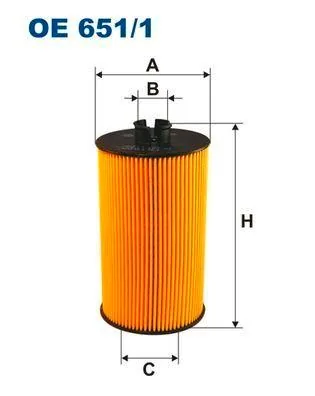 filtron filtro de aceite, oe651/1