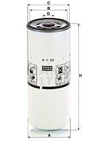 MANN-FILTER W 11 025 Filtro de aceite adecuado para MACK VOLVO HINO FAW
