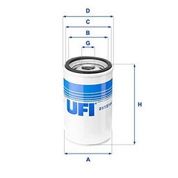 UFI 23.151.00 Filtro de aceite, Azul, 36