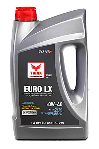 TRIAX Euro LX 0W-40 - Aceite de motor de alto rendimiento totalmente sintético para auto europeos