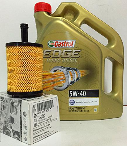 Pack Castrol Edge Turbo Diesel 5W-40 + filtro aceite original 07115562C