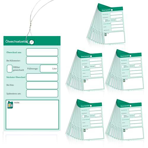 50 etiquetas para cambio de aceite, etiquetas de cambio de aceite