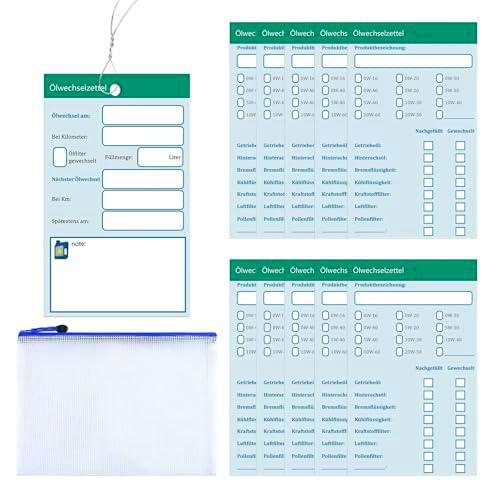 YANINEE 10 hojas de cambio de aceite de 6 x 10 cm, con alambre