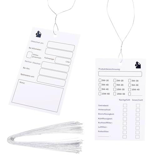 Zocipro 100 unidades de etiquetas de aceite para cambio de aceite con alambre