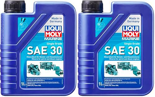 LIQUI MOLY Marine Single Grade SAE 30 | 1 L | Aceite de motor mineral de arranque | 25065 (Paquete de 2)