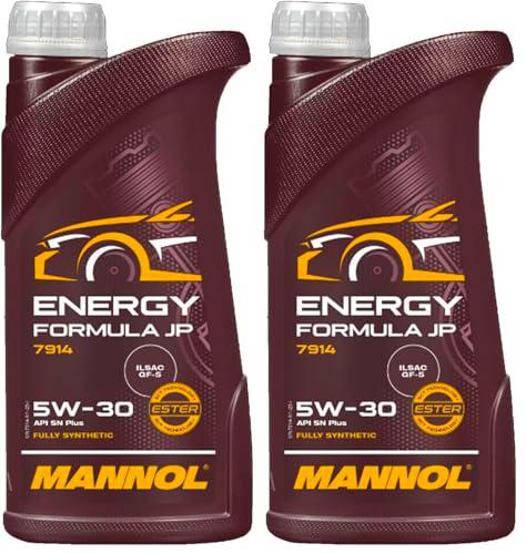 MANNOL Aceite de motor 5W-30 Energy Aceite para motor API SP-RC Formula JP 1L (Paquete de 2)