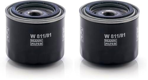MANN-FILTER W 811/81 Filtro de aceite - para Aplicaciones fuera de autopista (Paquete de 2)