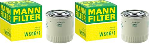 MANN-FILTER W 916/1 Filtro de aceite - para Automóviles + Vehículos de transporte (Paquete de 2)
