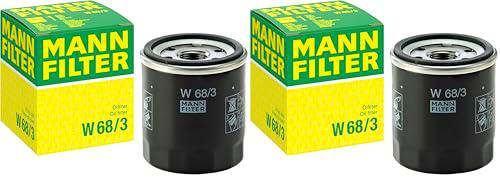 MANN-FILTER W 68/3 Filtro de aceite - para Automóviles + Vehículos de transporte (Paquete de 2)