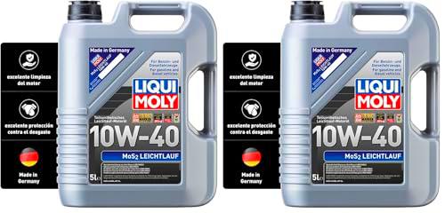 LIQUI MOLY MoS2 Leichtlauf 10W-40 | 5 L | Parte -aceite de motor sintético | 2184 (Paquete de 2)