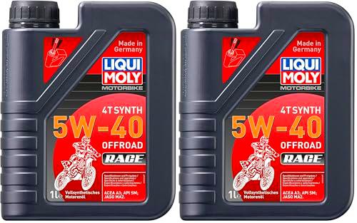 LIQUI MOLY Motorbike 4T Synth 5W-40 Offroad Race | 1 L | Aceite de 4 tiempos de motocicleta | 3018 (Paquete de 2)