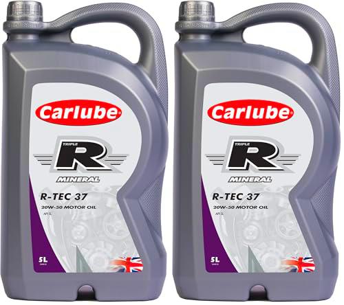 Carlube Triple-R 20W-50 API Aceite mineral R-TEC 37 5L (Paquete de 2)