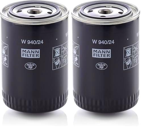 MANN-FILTER W 940/24 Filtro de aceite - para Aplicaciones fuera de autopista (Paquete de 2)