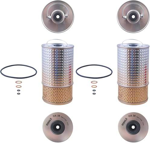 MAHLE Filtro de aceite motor Cartucho filtrante con juntas OX 38D (Paquete de 2)