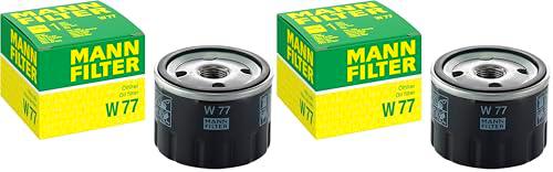 MANN-FILTER W 77 Filtro de aceite - para Aplicaciones fuera de autopista (Paquete de 2)