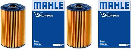 MAHLE Filtro de aceite motor Cartucho filtrante con juntas OX 153/7D2 (Paquete de 2)