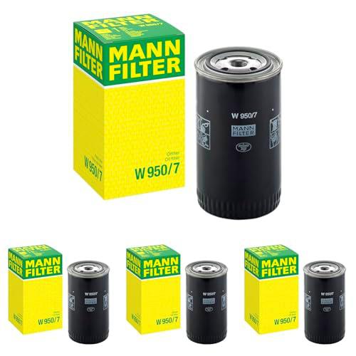 MANN-FILTER W 950/7 Filtro de aceite - para Aplicaciones fuera de autopista (Paquete de 4)