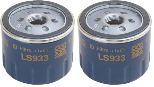 PURFLUX Filtro de aceite motor Filtro enroscable LS933 (Paquete de 2)