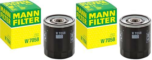 MANN-FILTER W 7058 Filtro de aceite - para Automóviles + Vehículos de transporte (Paquete de 2)