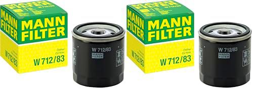 MANN-FILTER W 712/83 Filtro de aceite - para Automóviles + Vehículos de transporte (Paquete de 2)