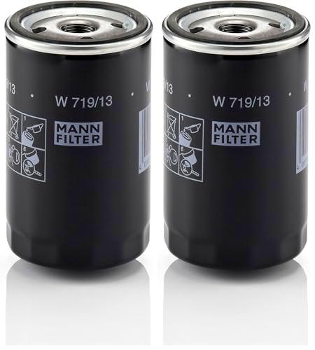 MANN-FILTER W 719/13 Filtro de aceite - para Automóviles + Vehículos de transporte (Paquete de 2)