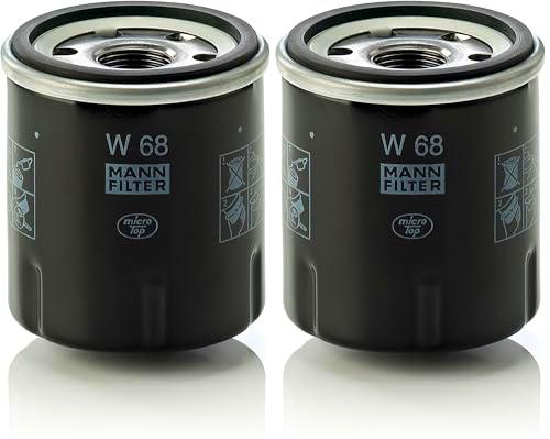 MANN-FILTER W 68 Filtro de aceite - para Automóviles + Vehículos de transporte (Paquete de 2)