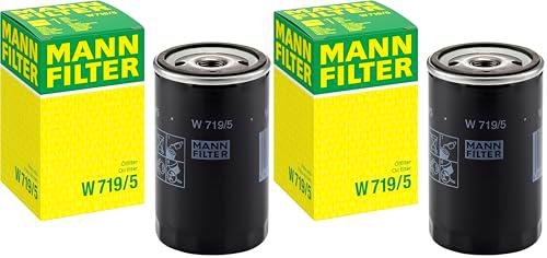 MANN-FILTER W 719/5 Filtro de aceite - para Automóviles + Vehículos de transporte (Paquete de 2)