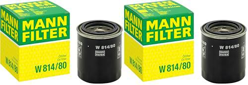MANN-FILTER W 814/80 Filtro de aceite - para Automóviles + Vehículos de transporte (Paquete de 2)