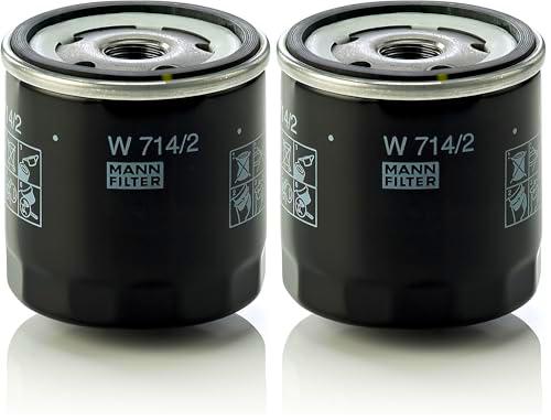 MANN-FILTER W 714/2 Filtro de aceite - para Automóviles + Vehículos de transporte (Paquete de 2)
