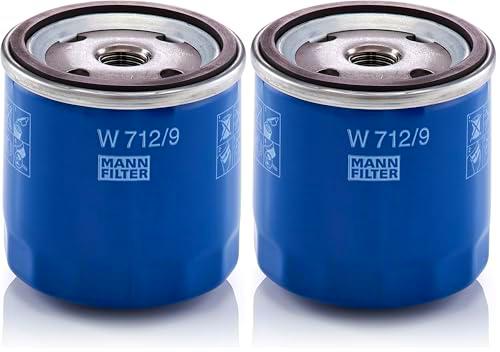 MANN-FILTER W 712/9 Filtro de aceite - para Automóviles + Vehículos de transporte (Paquete de 2)