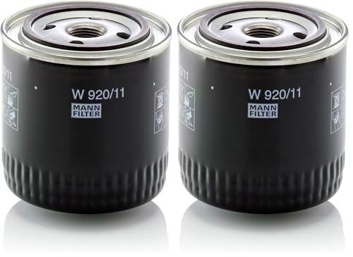 MANN-FILTER W 920/11 Filtro de aceite - para Aplicaciones fuera de autopista (Paquete de 2)
