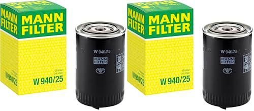 MANN-FILTER W 940/25 Filtro de aceite - para Automóviles + Vehículos de transporte (Paquete de 2)
