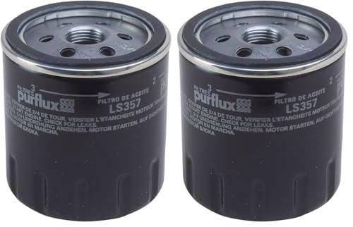 PURFLUX Filtro de aceite motor Filtro enroscable LS357 (Paquete de 2)
