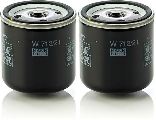 MANN-FILTER W 712/21 Filtro de aceite - para Automóviles + Vehículos de transporte (Paquete de 2)