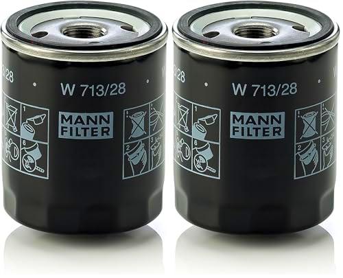 MANN-FILTER W 713/28 Filtro de aceite - para Automóviles + Vehículos de transporte (Paquete de 2)