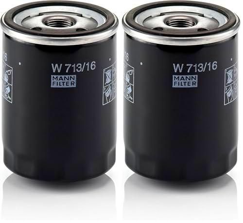 MANN-FILTER W 713/16 Filtro de aceite - para Automóviles + Vehículos de transporte (Paquete de 2)