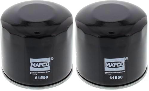 MAPCO Filtro de aceite motor Filtro enroscable 61550 (Paquete de 2)
