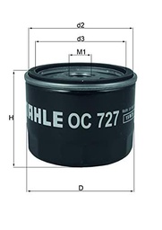 Mahle Siervo filtro oc727 öllfilter
