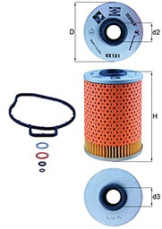 Mahle Filter OX151D Filtro De Aceite